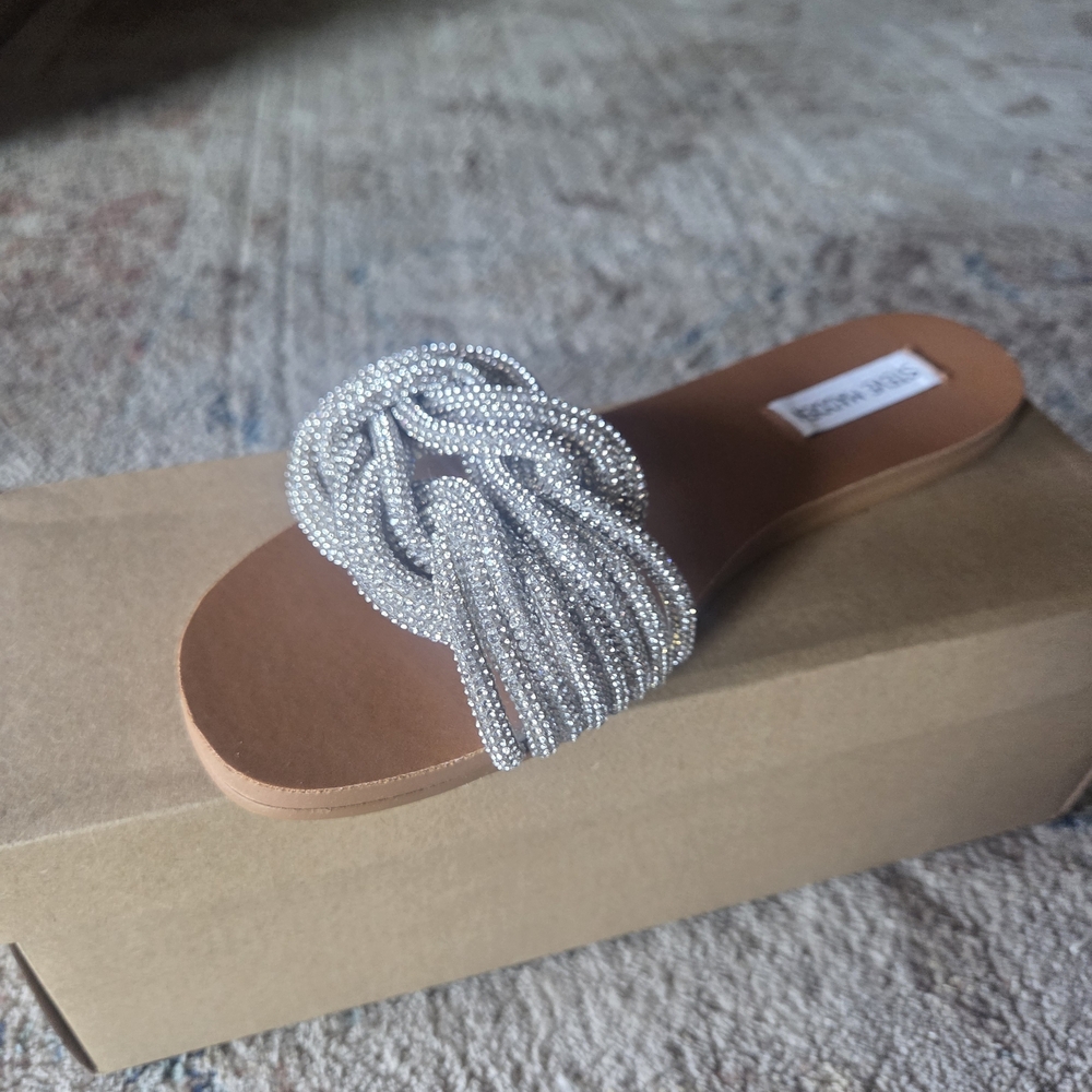 Elegant Silver Women's Slide Sandals